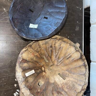Lot 85 Native Round Masks 2 From Ghana 10" & 14"