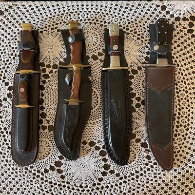 Lot 88 Collection 4 Knives w/Sheaths 2 Double Knife Pakistan