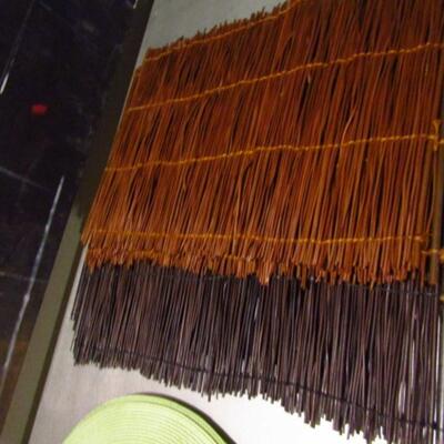 Collection of Place Mats- Green Woven (6) and Twig Styles (4)