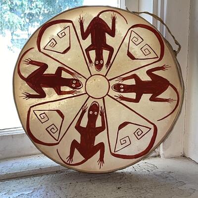 Lot 95 Group 3 Flat Drums Native Decoration 13" - 18"