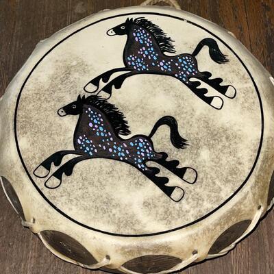 Lot 95 Group 3 Flat Drums Native Decoration 13" - 18"