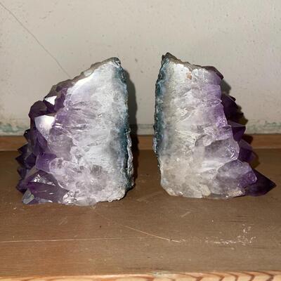 Lot 106 Geode Amethyst Crystal Book Ends