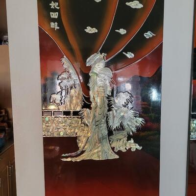 4 piece oriental wall art mother of pearl