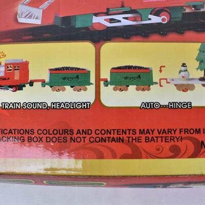 Christmas Train and Track (Broken between 1st and 2nd car) Battery operated-Used