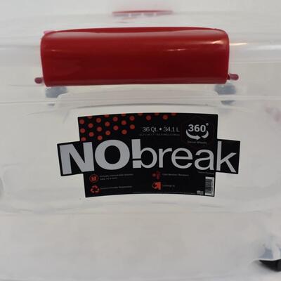 2 NO!Break 36 Qt Locking Lid Under Bed Plastic Storage (Lids are cracked)