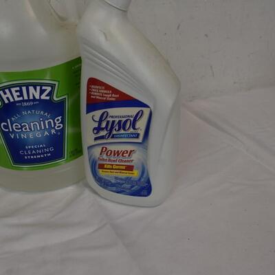 6 pc Cleaning Supplies, Window Cleaner, Toilet Cleaner, Cleaning Vinegar, etc
