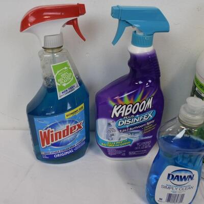 6 pc Cleaning Supplies, Window Cleaner, Toilet Cleaner, Cleaning Vinegar, etc