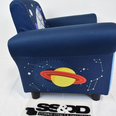 Children's Space Themed Chair, Stain on Back and Seat, Navy Blue