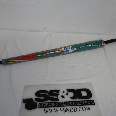 Teal Carousel Patterned Umbrella