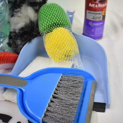 15 Cleaning Supplies&Plastic Buckets: Wood Cleaner, Raid, Dustpan, etc