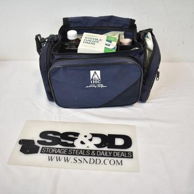 Medical Supplies +IHC Duffel: Gauze Pads, Hydrogen Peroxide, Saline Solution,etc