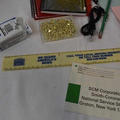 23 pc Office/School Supplies, Sterilite Bucket Front Clasp Broken