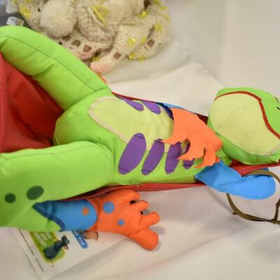 11 pc Kids: IQ Puzzles, Coloring Book, Frog In a Hammock, PEZ