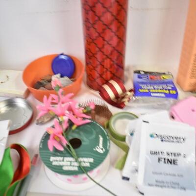 18+ pc Craft Lot: Photo Paper, Glue Gun and Glue Sticks, Fuax Flowers