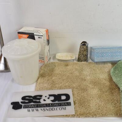 Bathroom Lot: Bathroom Rugs, Toilet Paper Holder, Trash Can