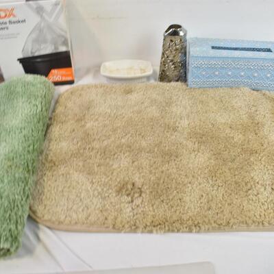 Bathroom Lot: Bathroom Rugs, Toilet Paper Holder, Trash Can