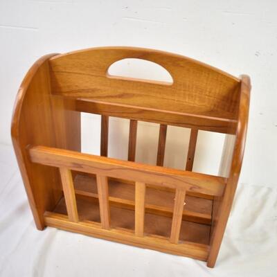 Large Wooden Magazine Rack With Handle