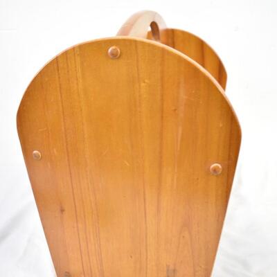 Large Wooden Magazine Rack With Handle
