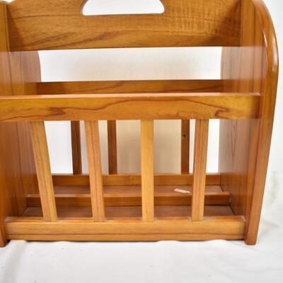 Large Wooden Magazine Rack With Handle