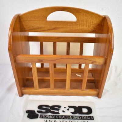 Large Wooden Magazine Rack With Handle