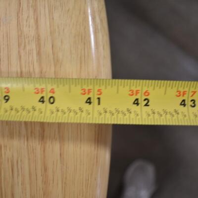 Round Wooden Table, 2 Sides Can Fold Down, 41 (1/2)" Diameter, 30" Tall