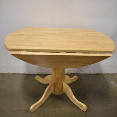Round Wooden Table, 2 Sides Can Fold Down, 41 (1/2)" Diameter, 30" Tall