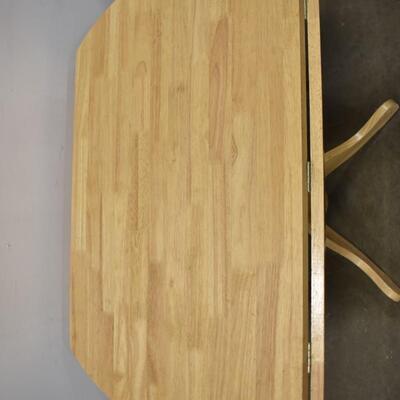 Round Wooden Table, 2 Sides Can Fold Down, 41 (1/2)" Diameter, 30" Tall