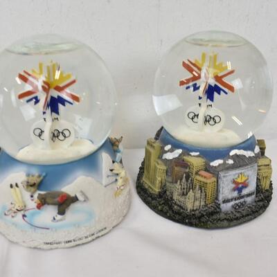 Two 2002 Salt Lake Winter Olympic Snow Globes
