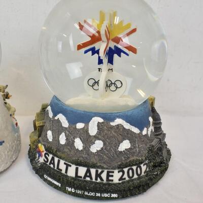 Two 2002 Salt Lake Winter Olympic Snow Globes