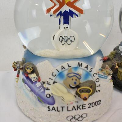 Two 2002 Salt Lake Winter Olympic Snow Globes
