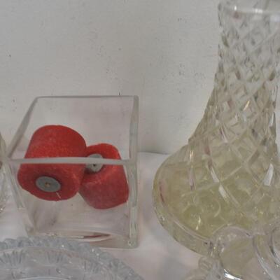 14+ pc Home Decor: Tapered Candles, Trinket Bowls, Wire Frame Holders
