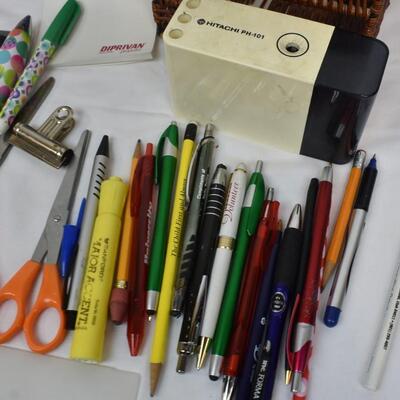 Lot of Assorted Office Supplies, CD Cases, Office Organizer, Hole Puncher