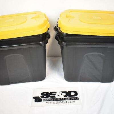 4 Homz Durabilt 10 Gallon Latching LLDPE Storage Containers  - New