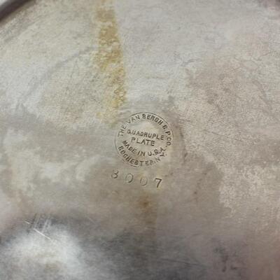 Silver Plated Serving Bowl, The Van Bergh S.P.CO. Quadruple Plate