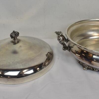 Silver Plated Serving Bowl, The Van Bergh S.P.CO. Quadruple Plate