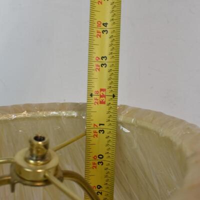 Glass and Gold Toned Lamp, Shade Still in Plastic, Works