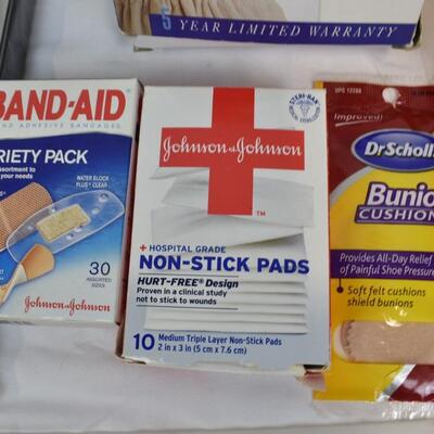 Personal Care Lot: Heating Pads, Scarves, Band-Aids, Umbrella, Mirrors