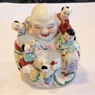 Lot #34  Vintage Happy Buddha with Five Children