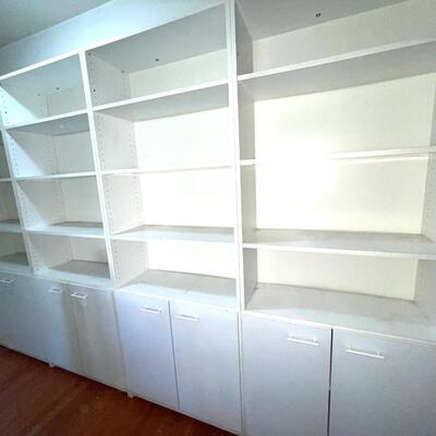 Lot 138 White Wall Unit 4 Sections Adjustable Shelves Cupboard Ikea