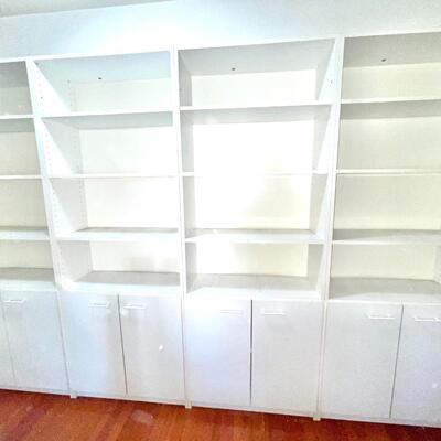 Lot 138 White Wall Unit 4 Sections Adjustable Shelves Cupboard Ikea