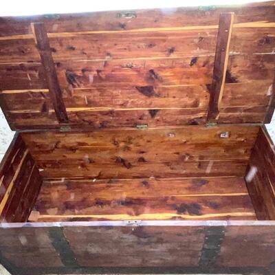 Lot 147 Vintage Cedar Chest Handmade Copper Straps