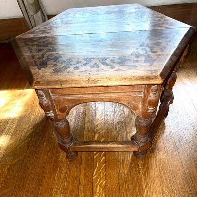 Lot 149 Hexagon Side Table Etched Design