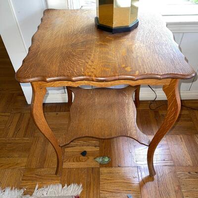 Lot 156 Antique Oak Square Hall Table 23" Square