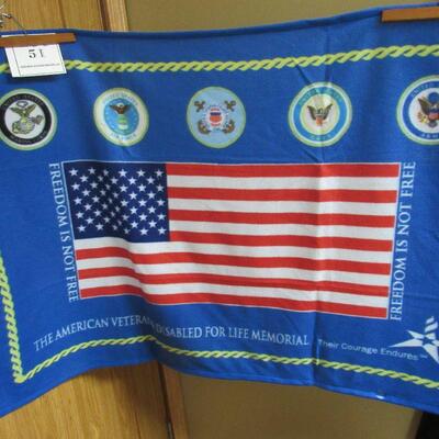 Patriotic Throw Thinner Fleece Material, 100% Polyester