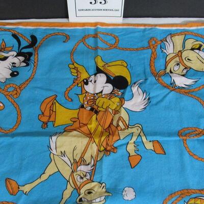 Vintage Mickey Mouse Child's Large Bandana, Scarf or Maybe Hankie, 100% Cotton, Japan