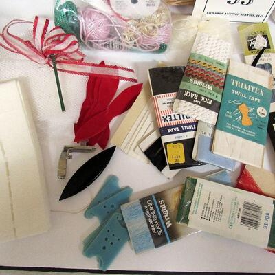 Lot of Sewing And Craft Items In Basket