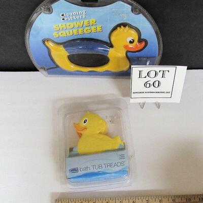 Bathroom Duck Squeegee and Duckling Bath Treads