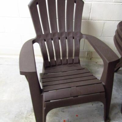 Four Adirondack Style Plastic Chairs Made by Adams (USA)
