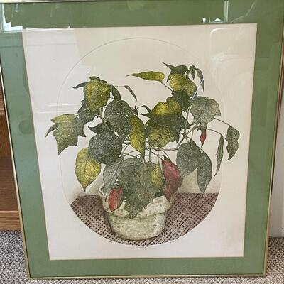 Lot 171 Framed Poinsettia Print Artist Signed & Numbered 26x30
