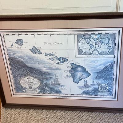 Lot 177 Framed Map of the Sandwich Islands